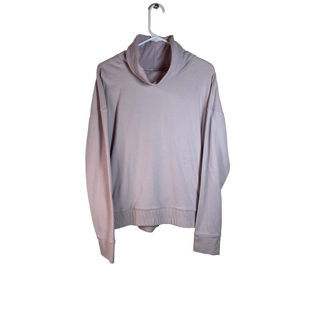 Lululemon Stress Less Women's Pullover Funnel Neck Size 10 Porcelain Pink